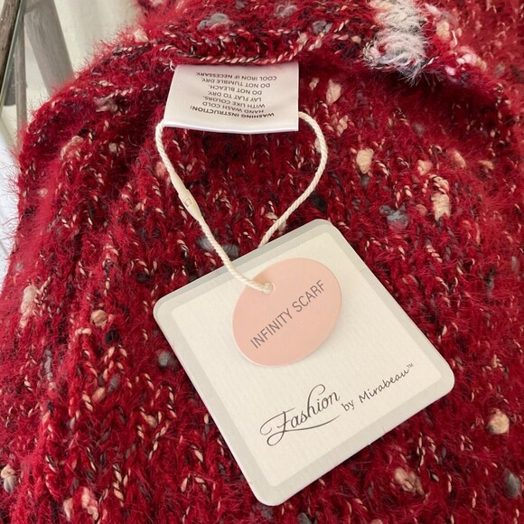 NWT Fashion by Mirabeau RED Infinity scarf long neck soft  multicolor NEW - Picture 4 of 8